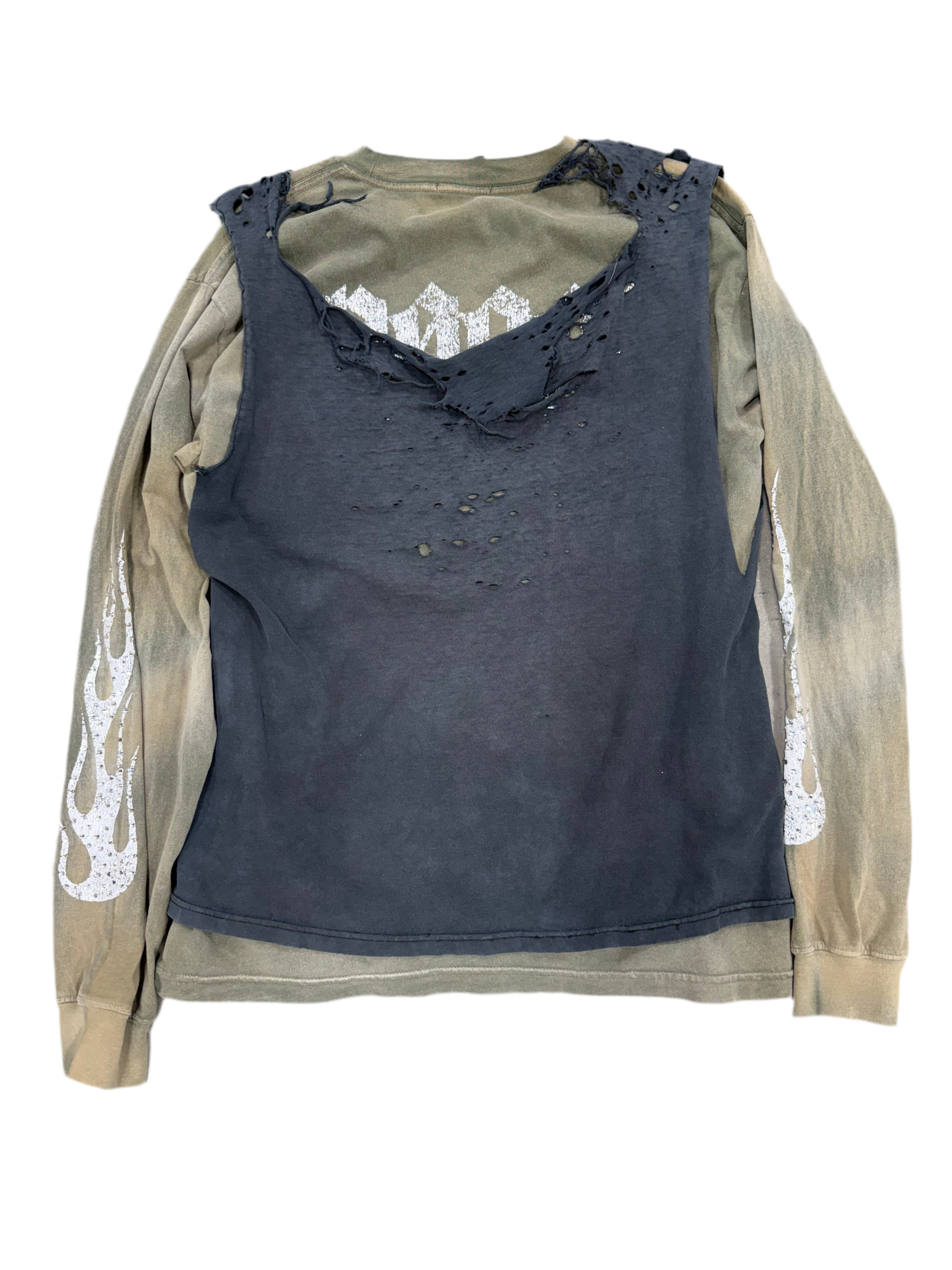 BOSSI DISTRESSED DOUBLE LAYER TEE