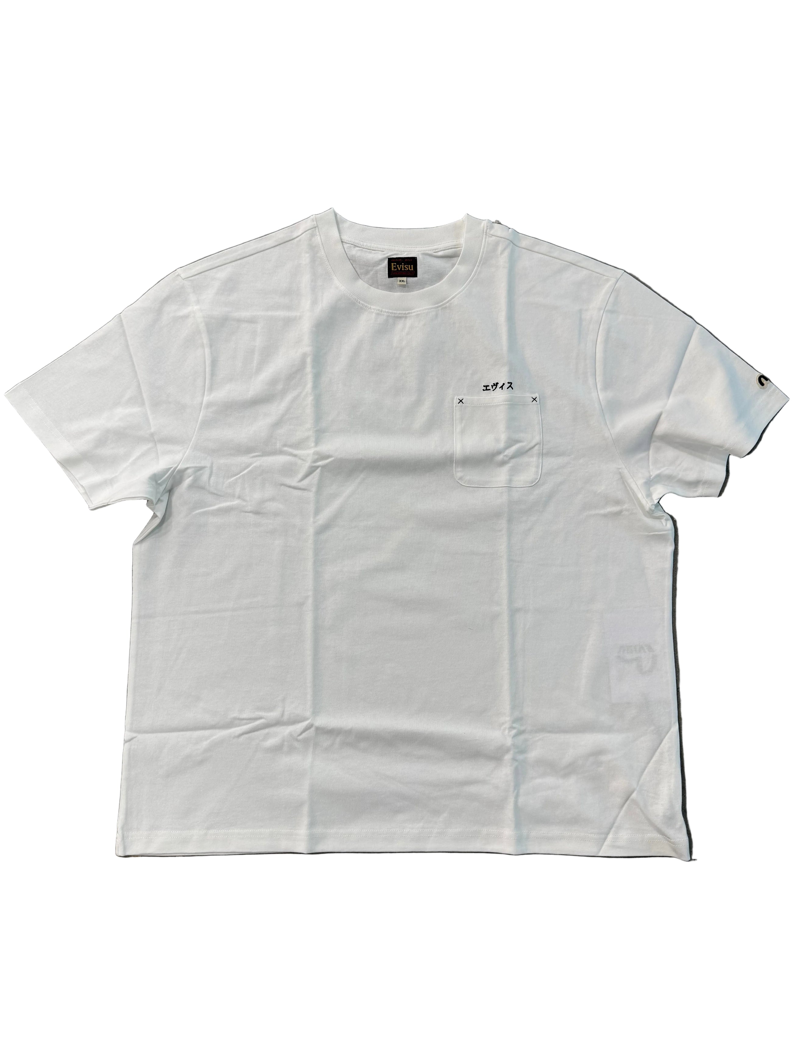 EVISU JAPANESE LOGO EMBROIDERY POCKET TEE