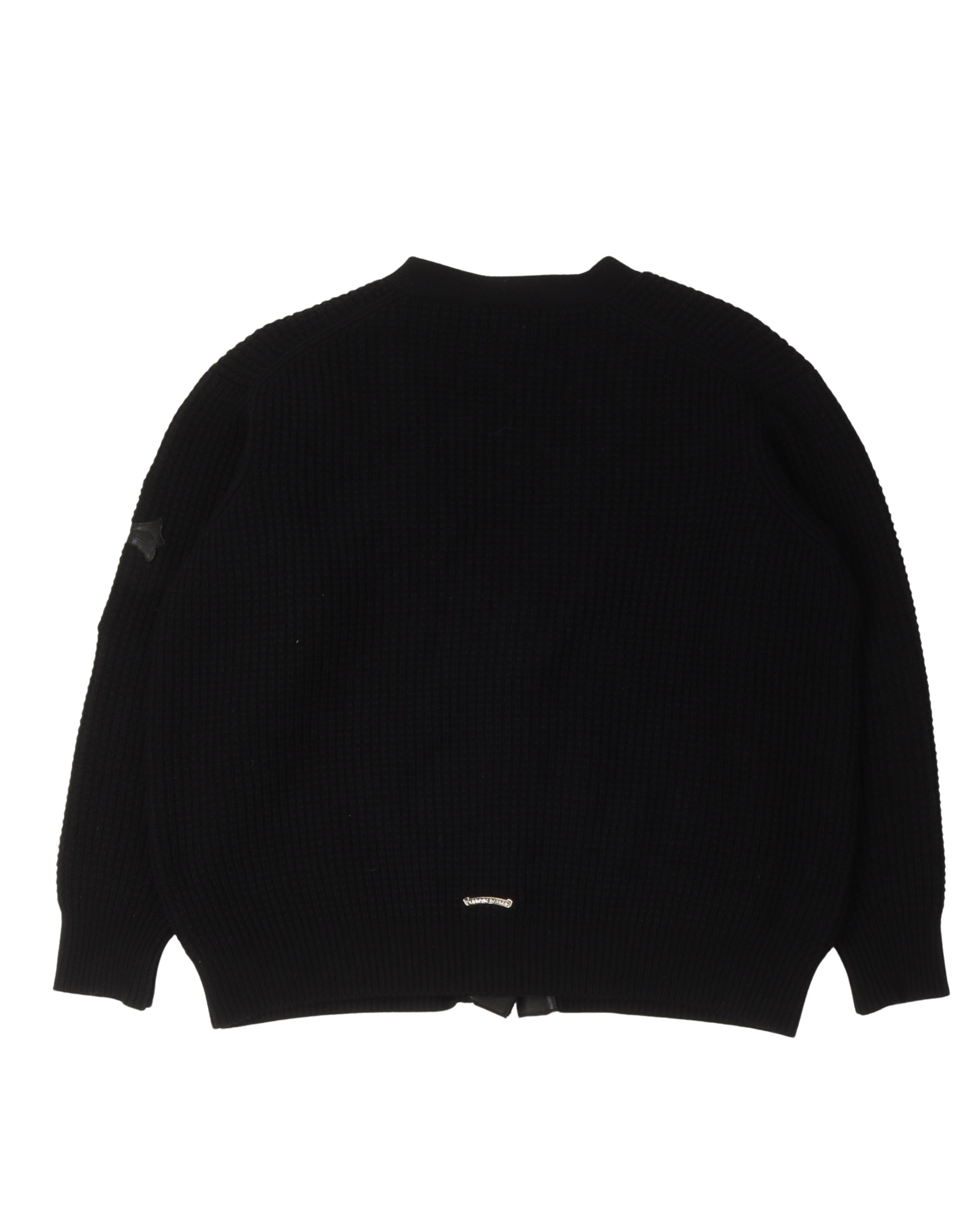 CHROME HEARTS CASHMERE CROSS PATCH CARDIGAN SWEATER