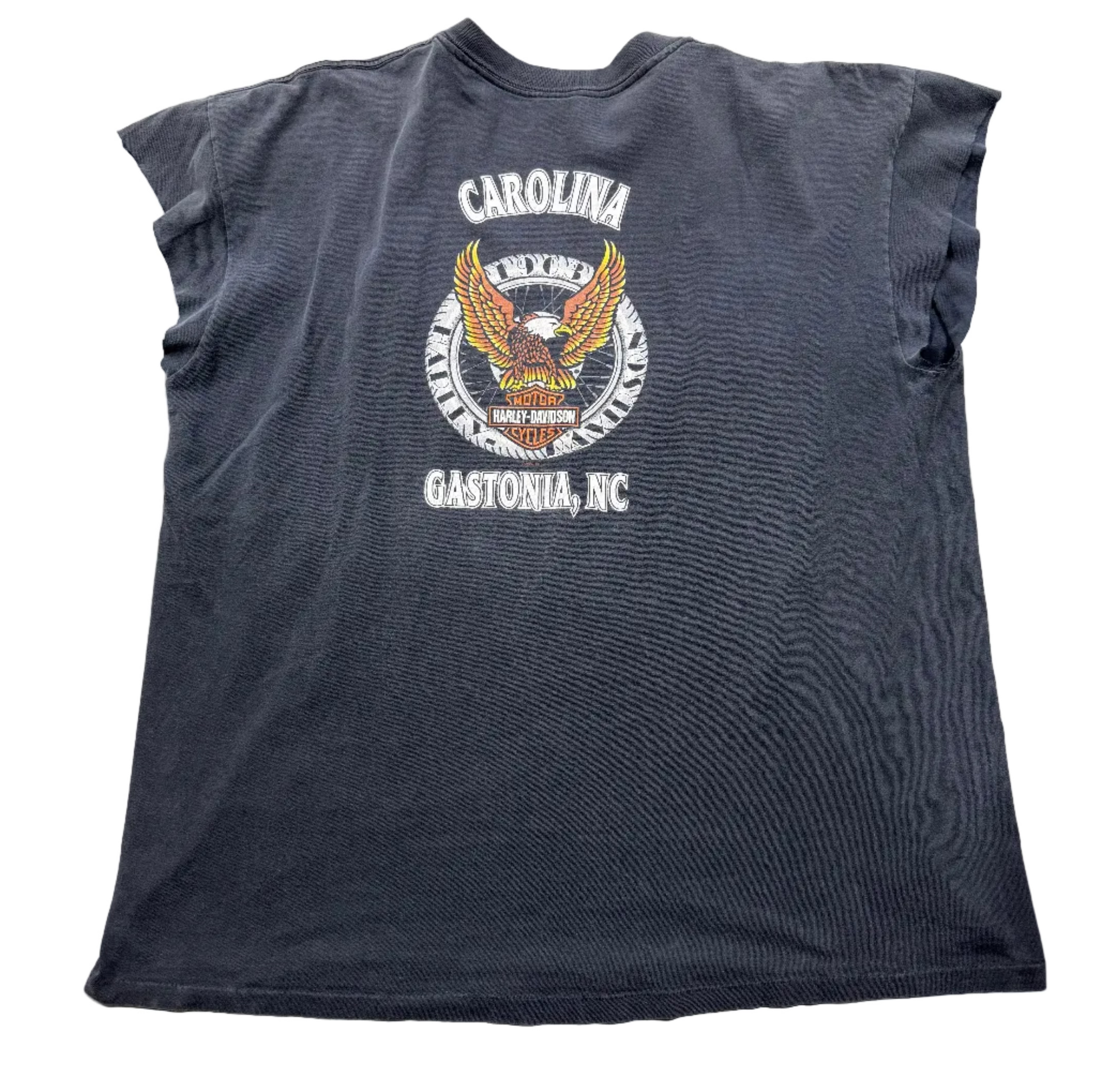 VINTAGE HARLEY DAVIDSON BIG LOGO CUTOFF TEE