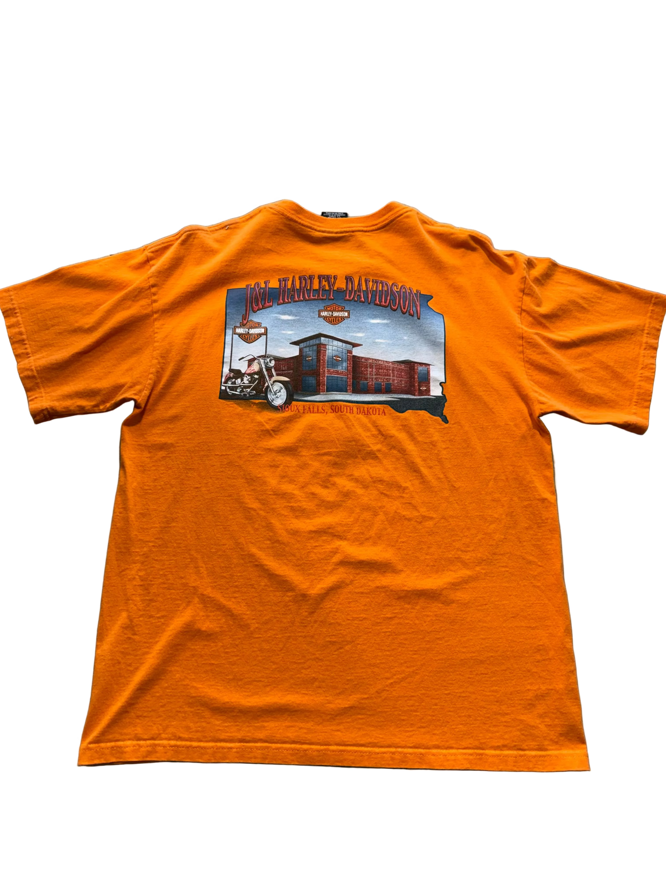 VINTAGE HARLEY DAVIDSON ORANGE GRAPHIC TEE