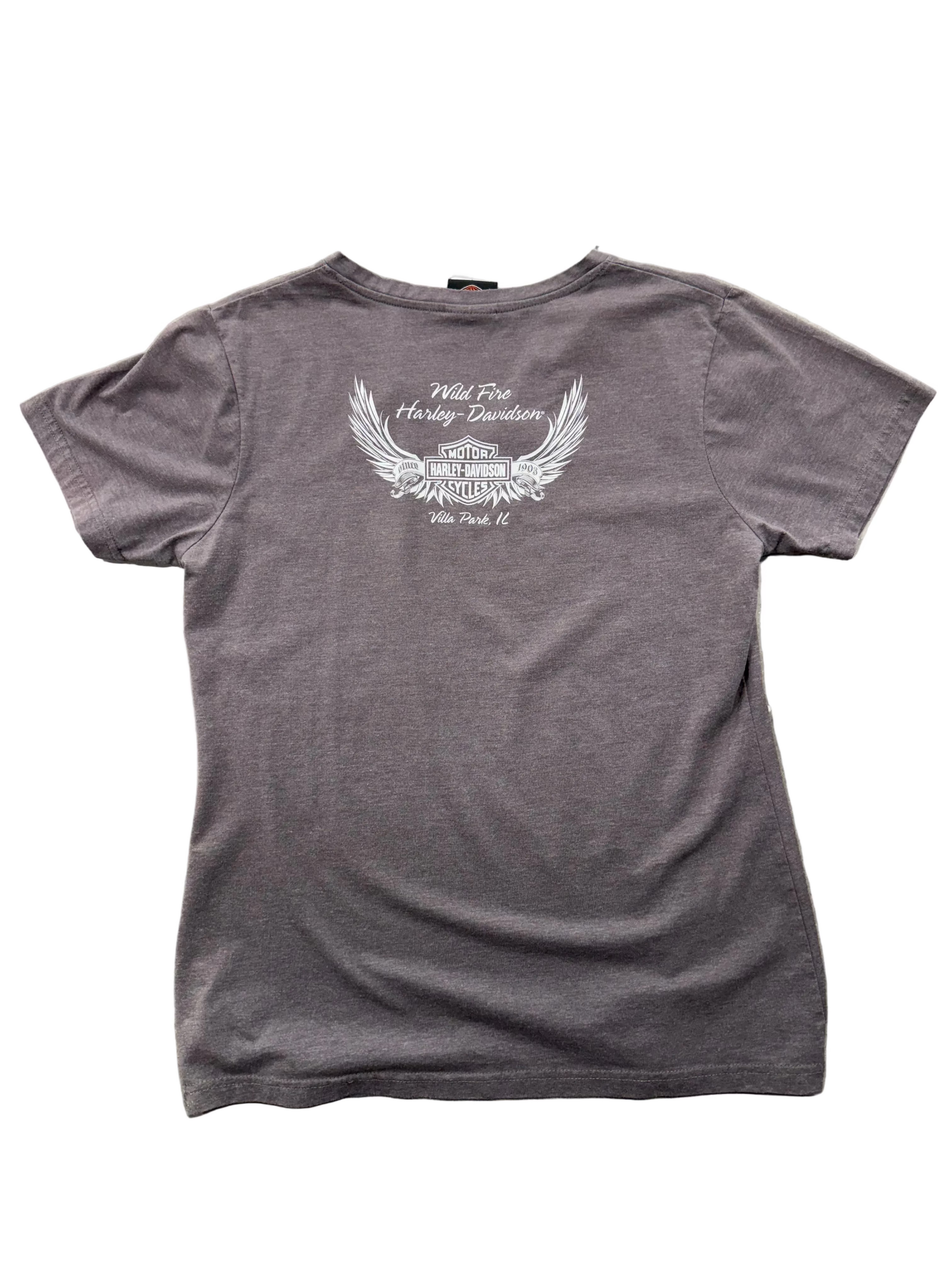 VINTAGE HARLEY DAVIDSON WOMENS GREY VNECK TEE