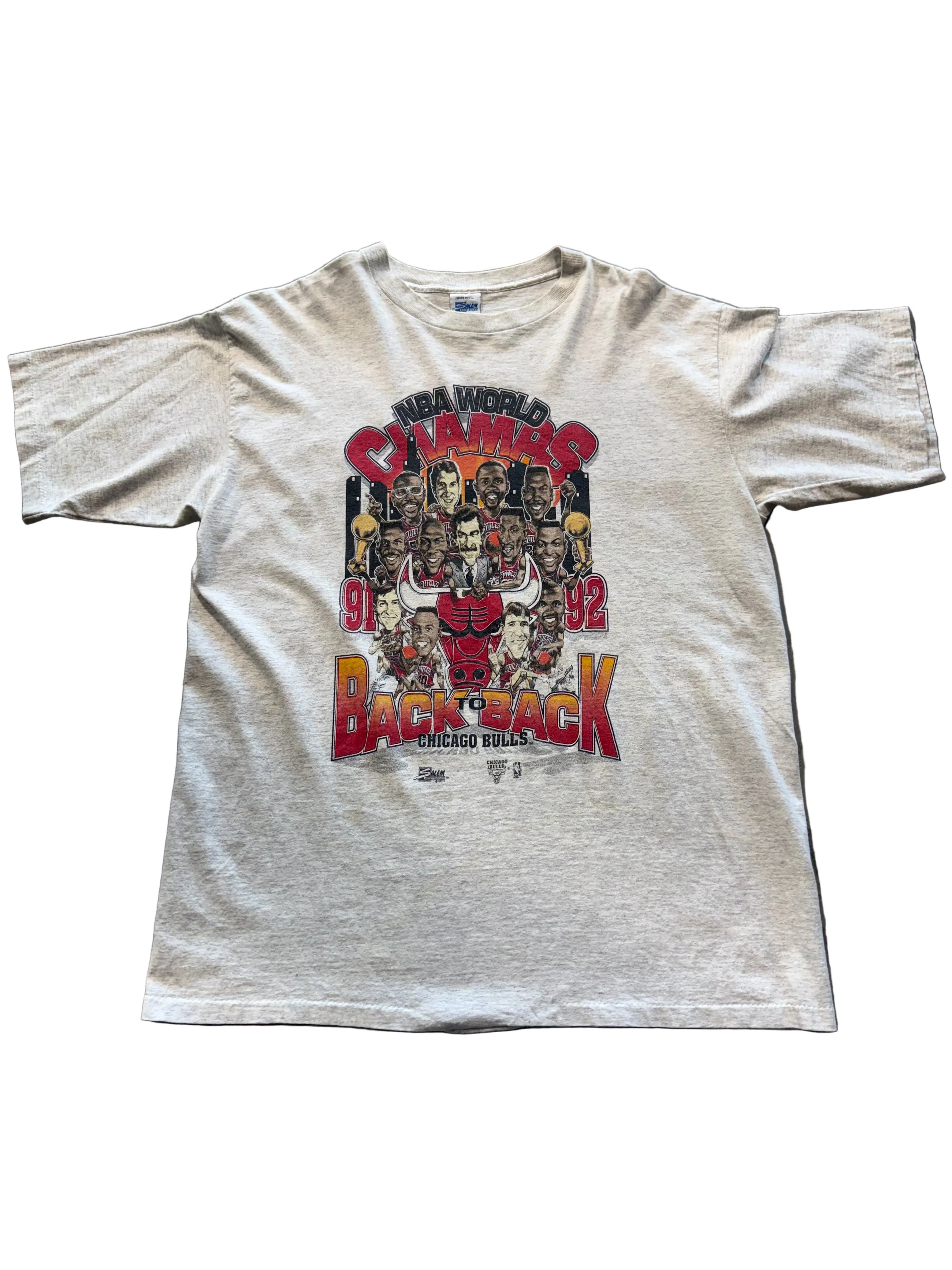 VINTAGE NBA 91-92 CHICAGO BULLS WORLD CHAMPS TEE