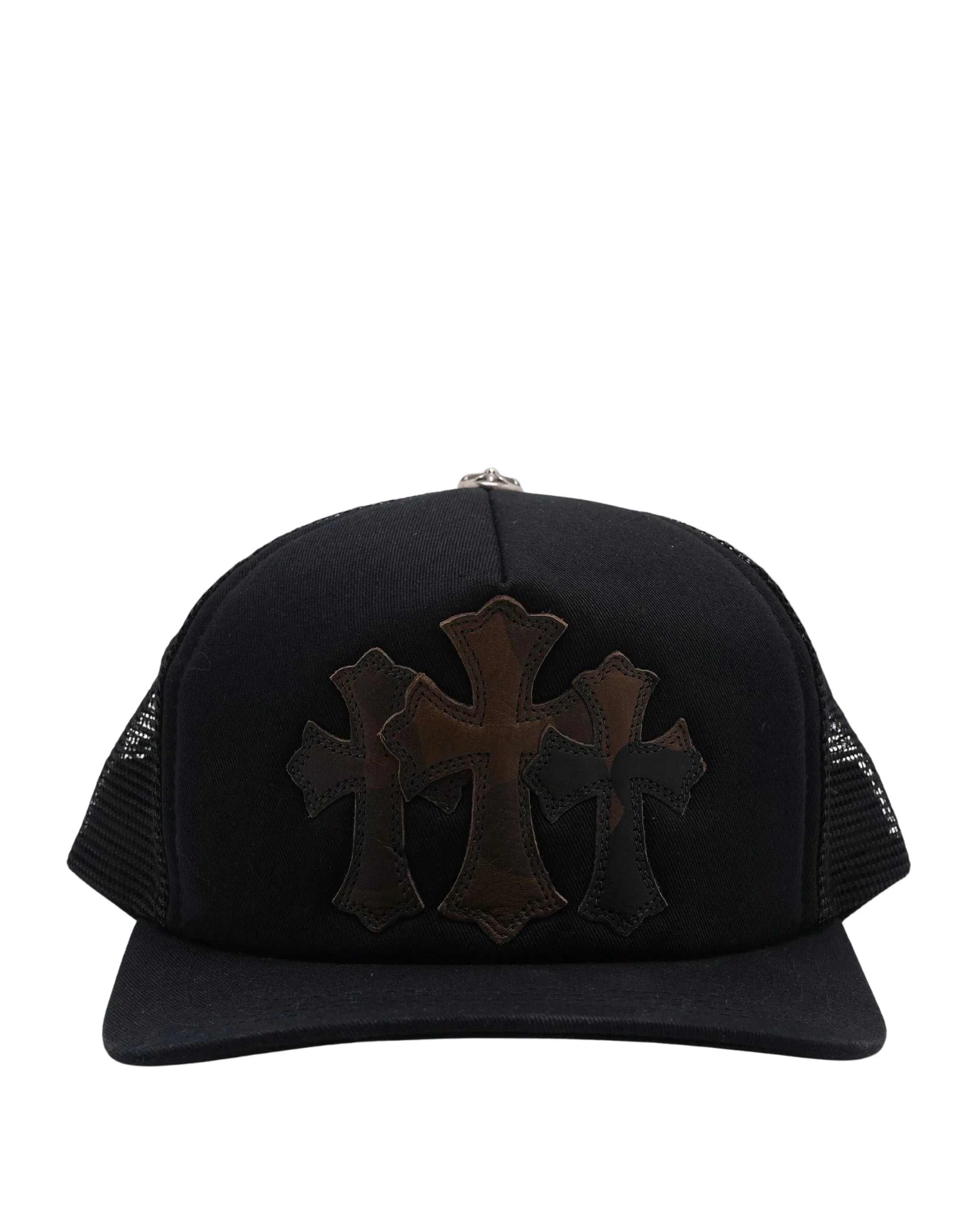 CHROME HEARTS CAMOUFLAGE CEMETERY CROSS PATCH TRUCKER HAT
