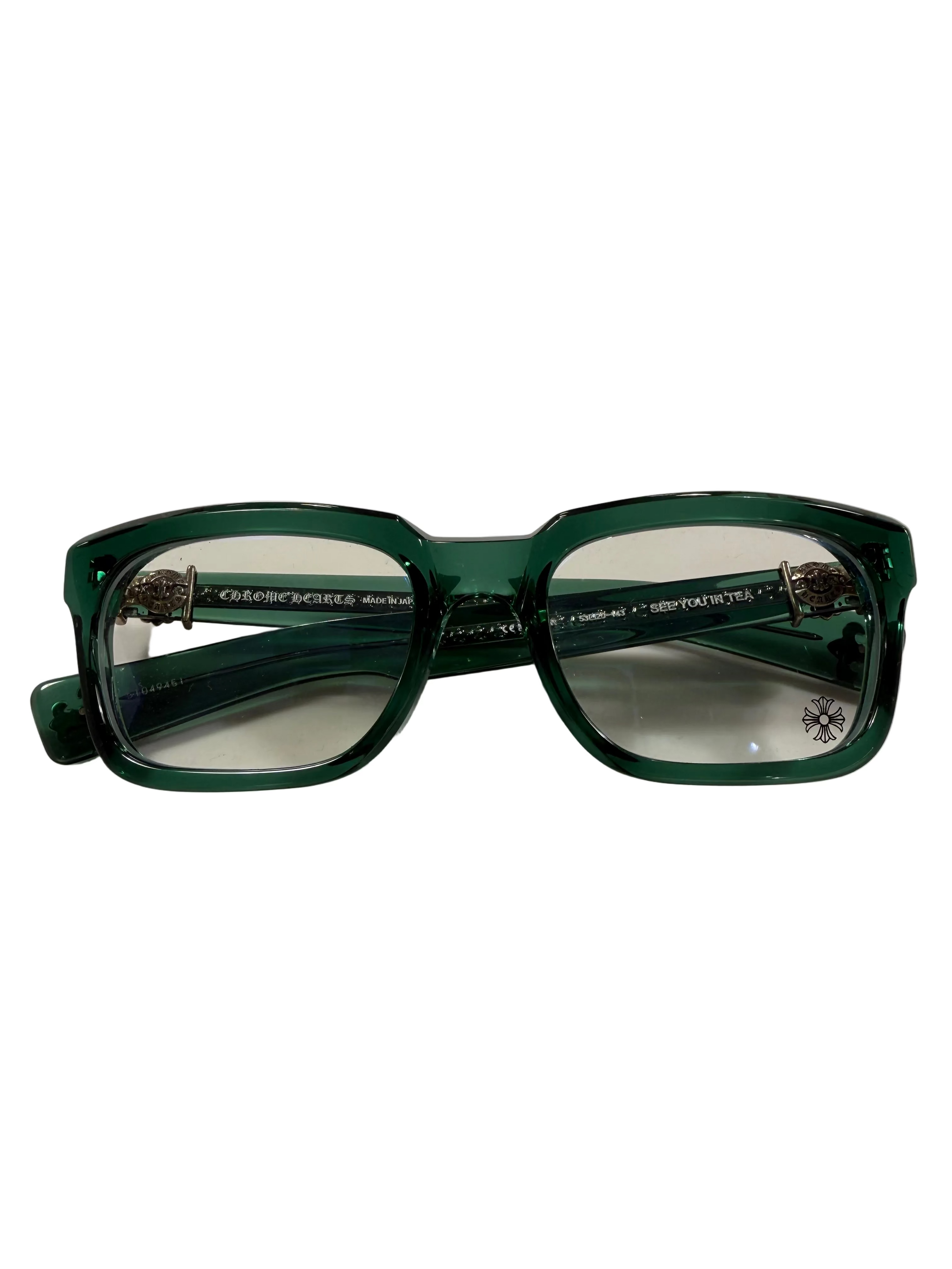 CHROME HEARTS SEE YOU IN TEA GREEN CRYSTAL GLASSES