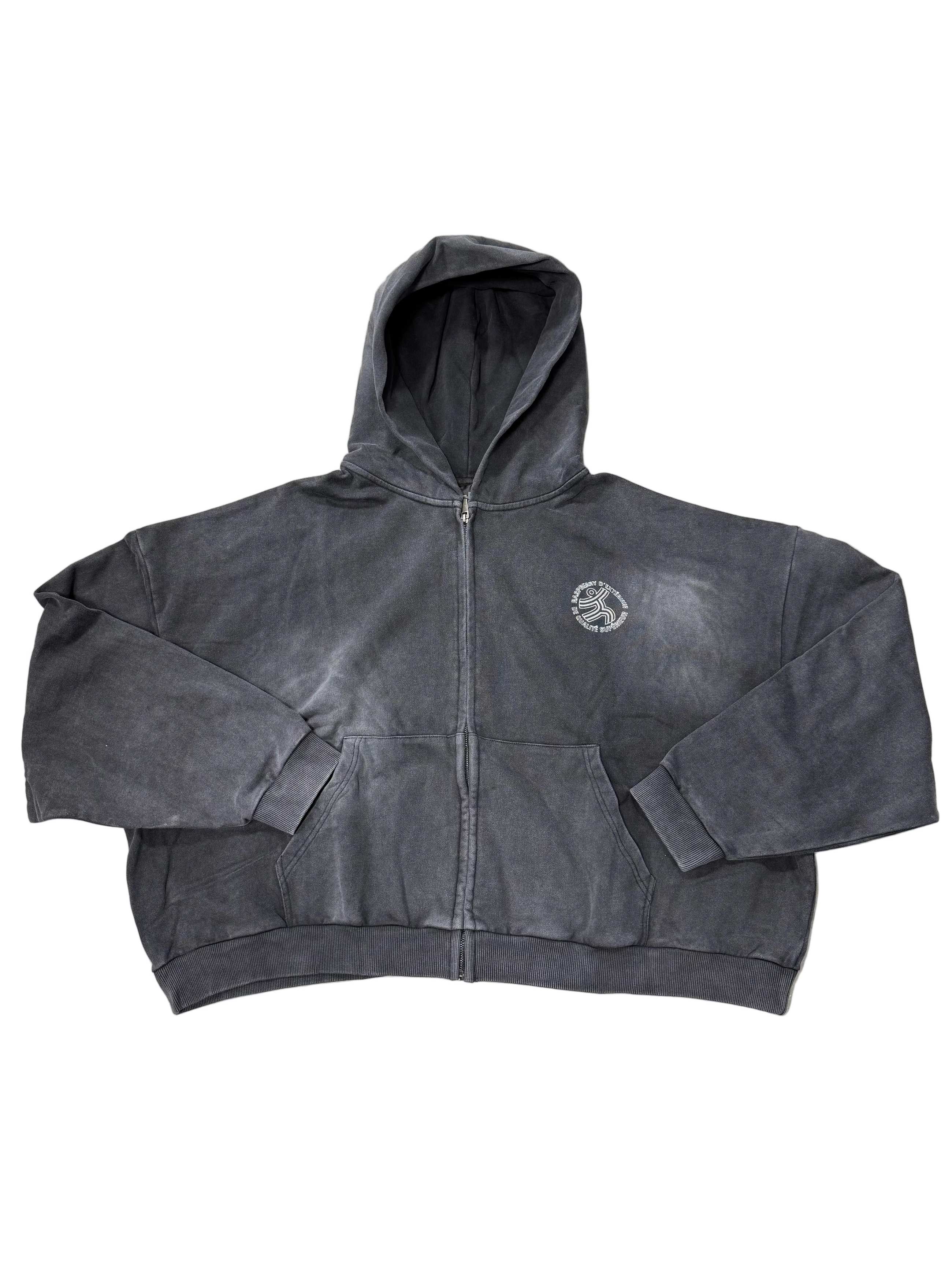 GOLD+VINTAGE GALLERY RASPBERRY HILLS BLACK ECLAIR ZIP UP HOODIE