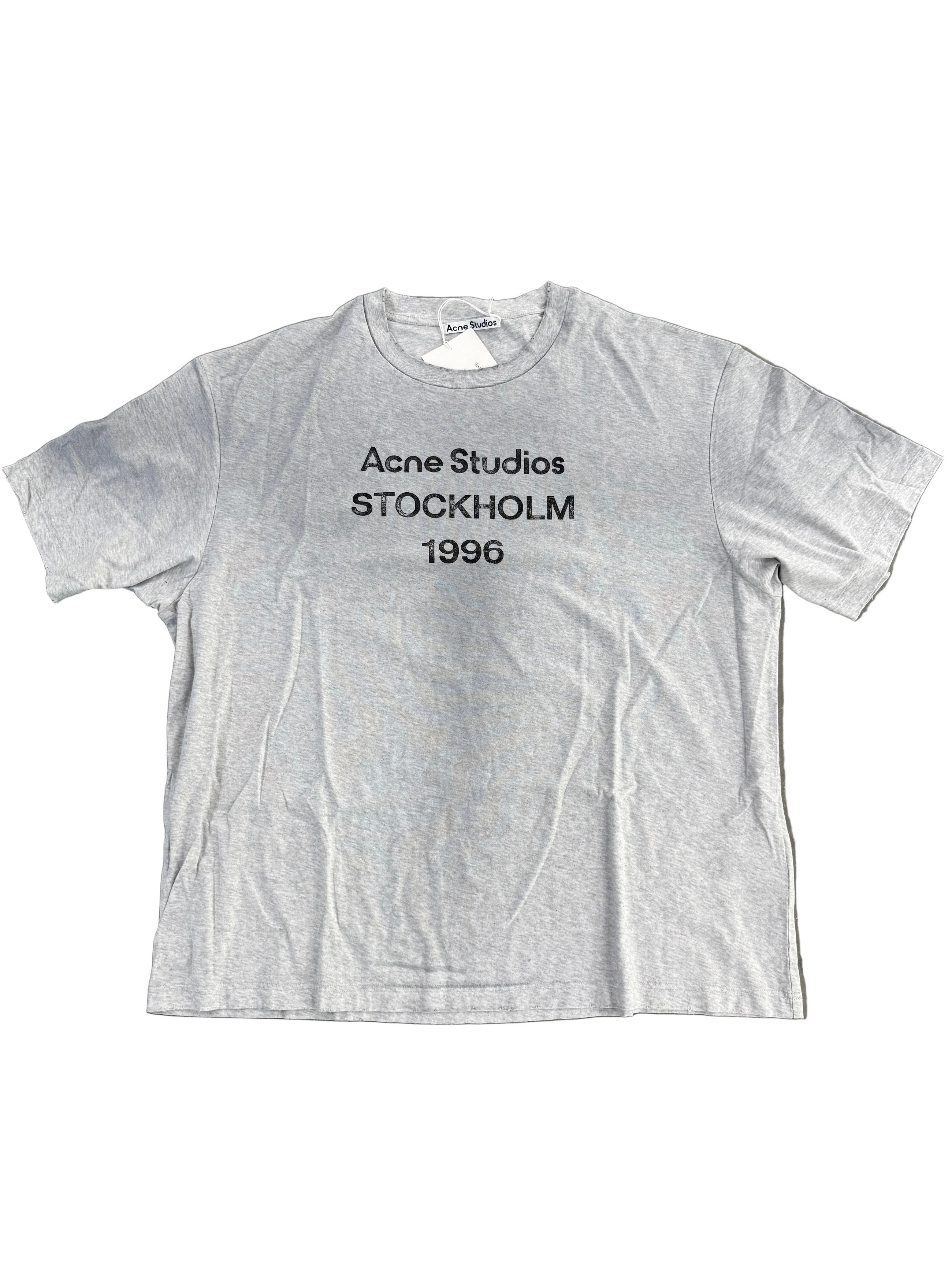 ACNE STUDIOS LOGO TEE GREY