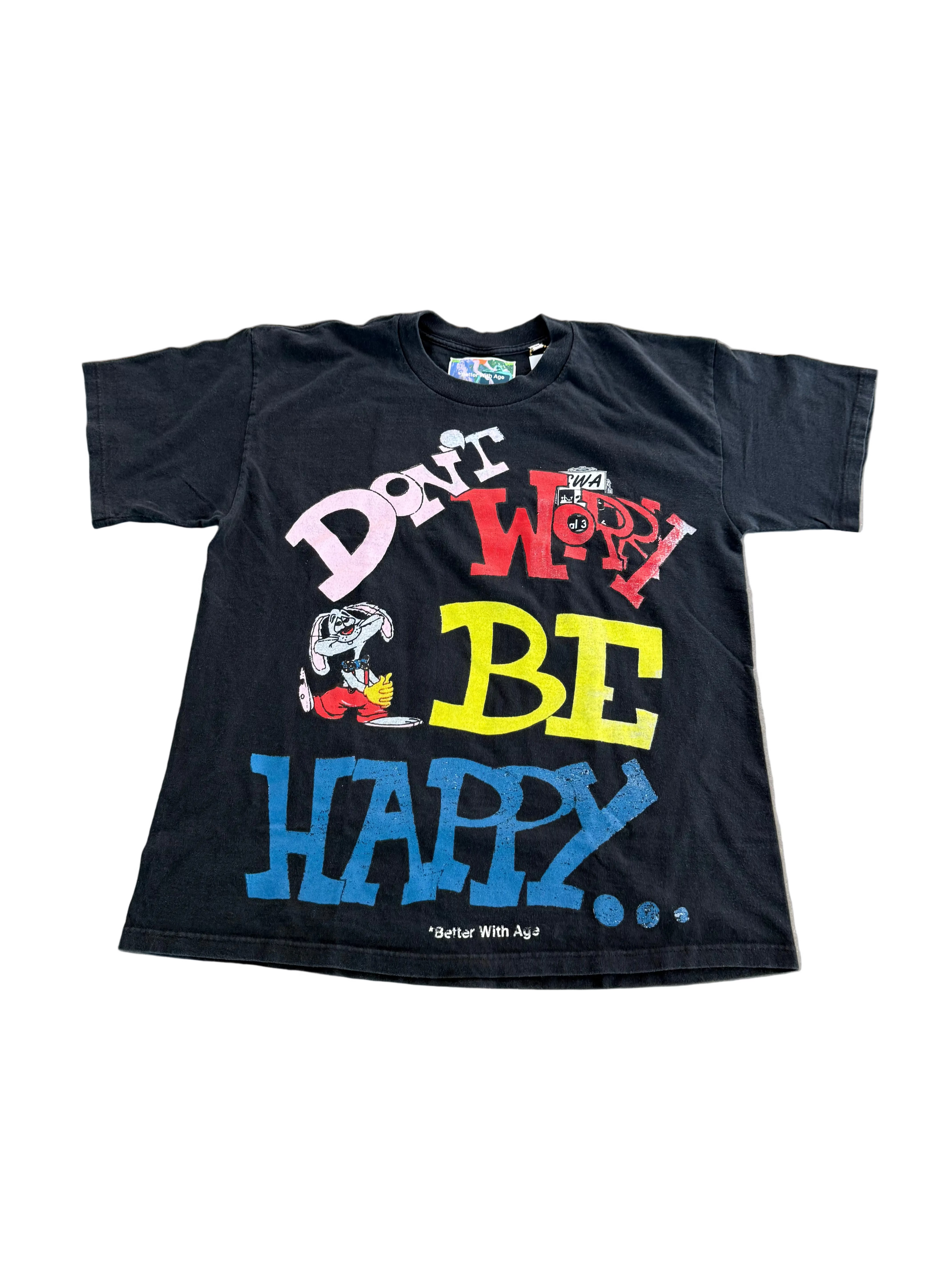 BETTER WITH AGE DONT WORRY BE HAPPY BLACK TEE