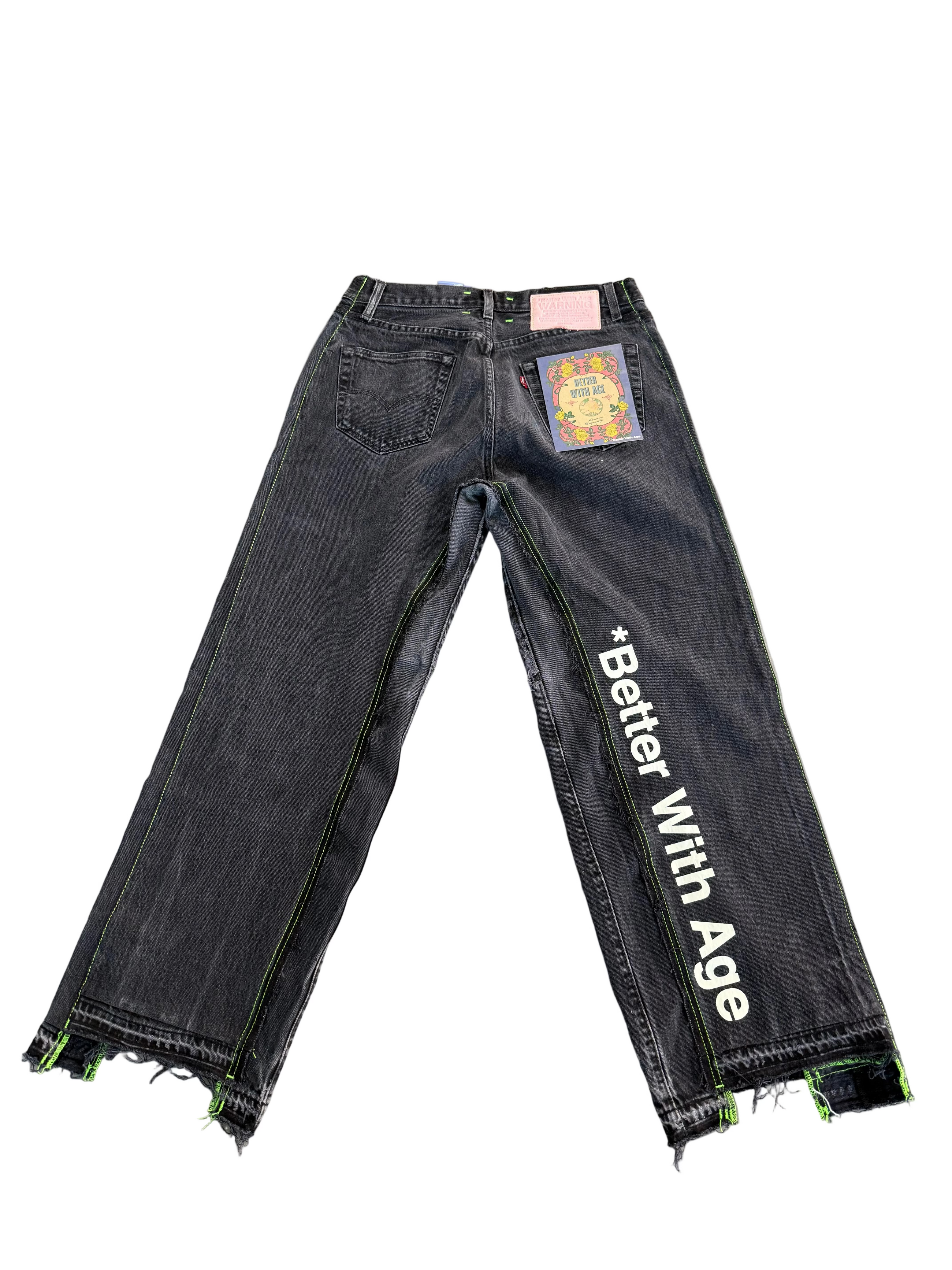 BETTER WITH AGE MONROE DENIM BLACK TROUSERS