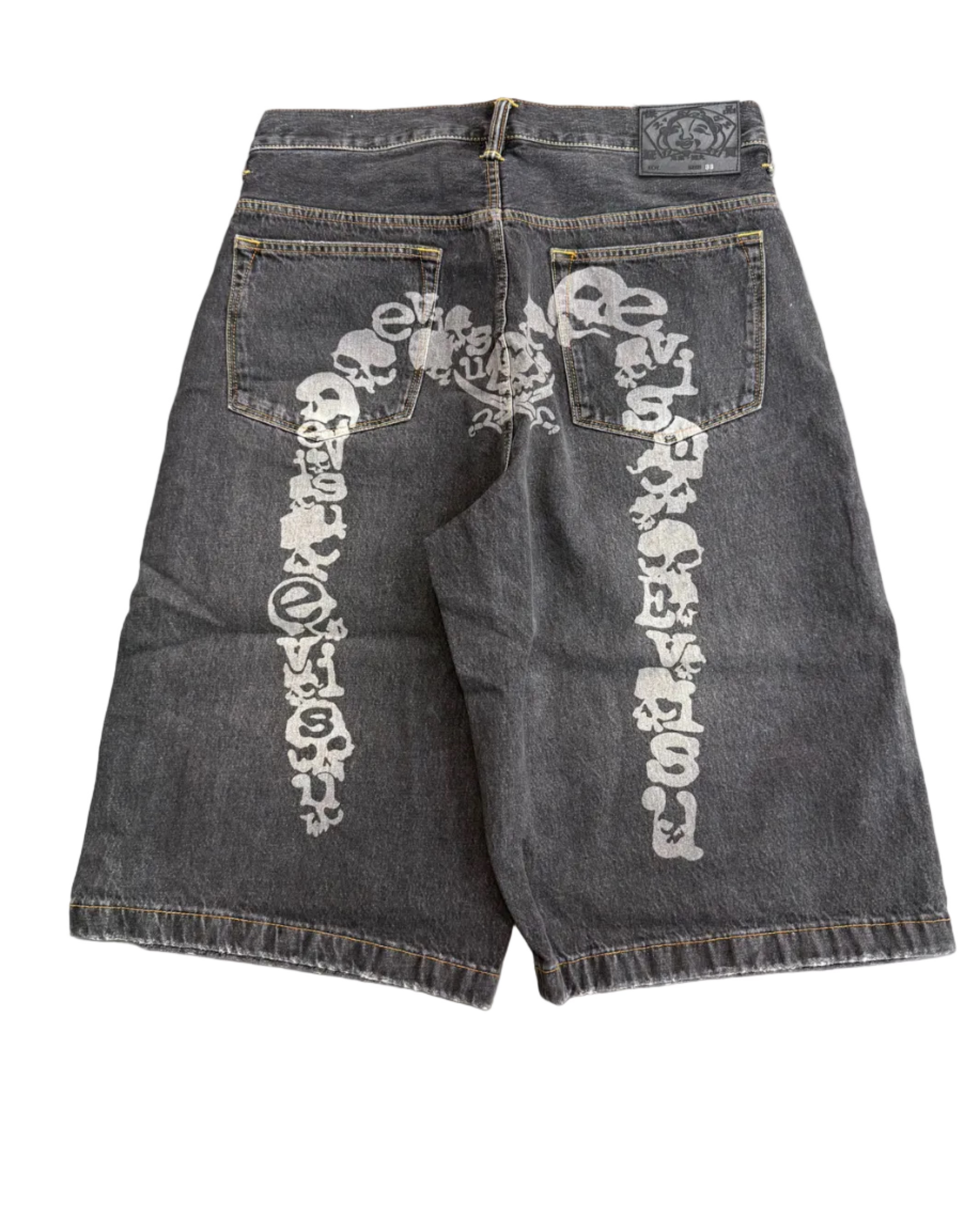 EVISU SKULL DAICOCK DENIM SHORTS