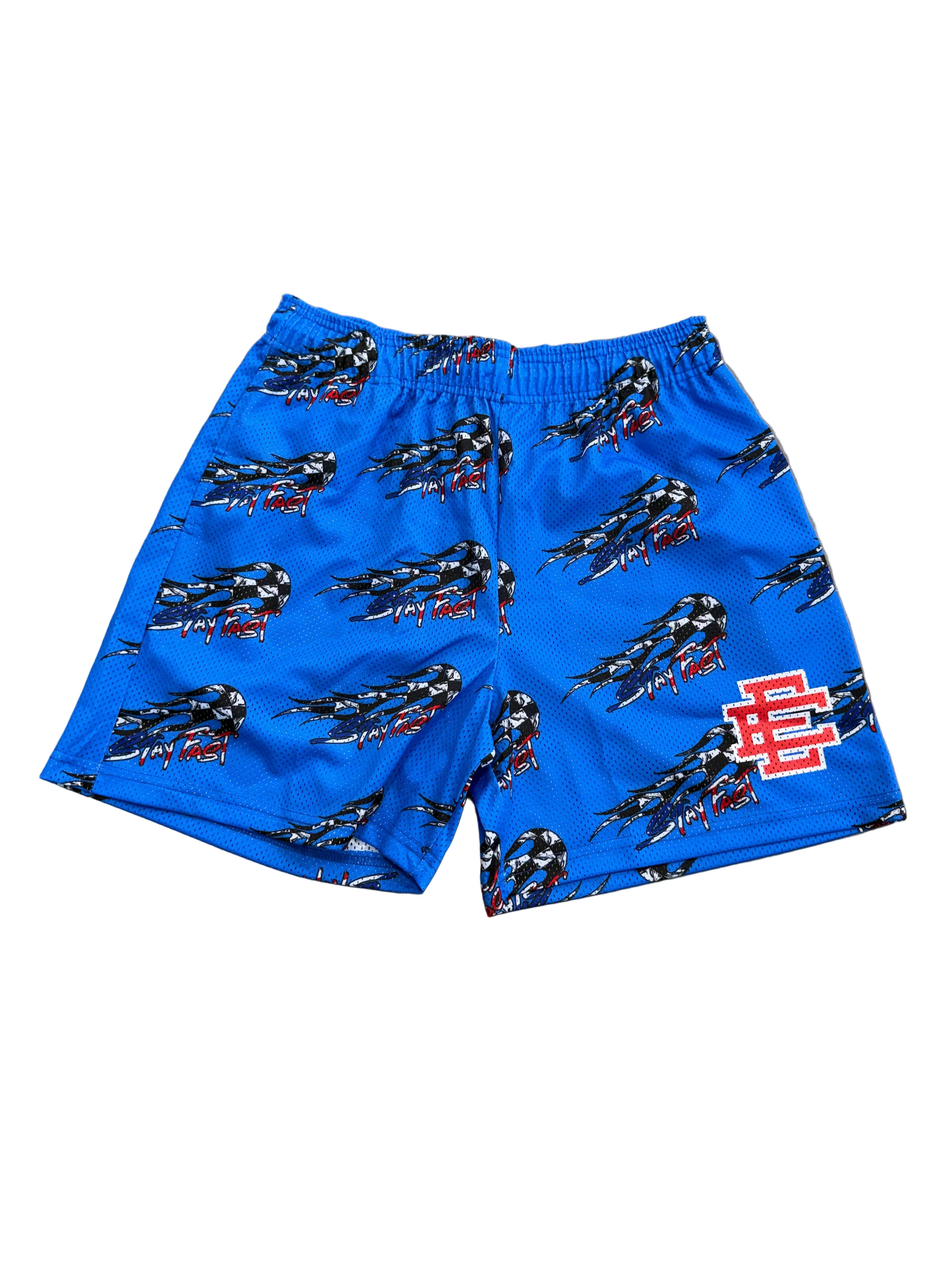 ERIC EMANUEL X MATTY BOY STAY FAST BLUE SHORTS