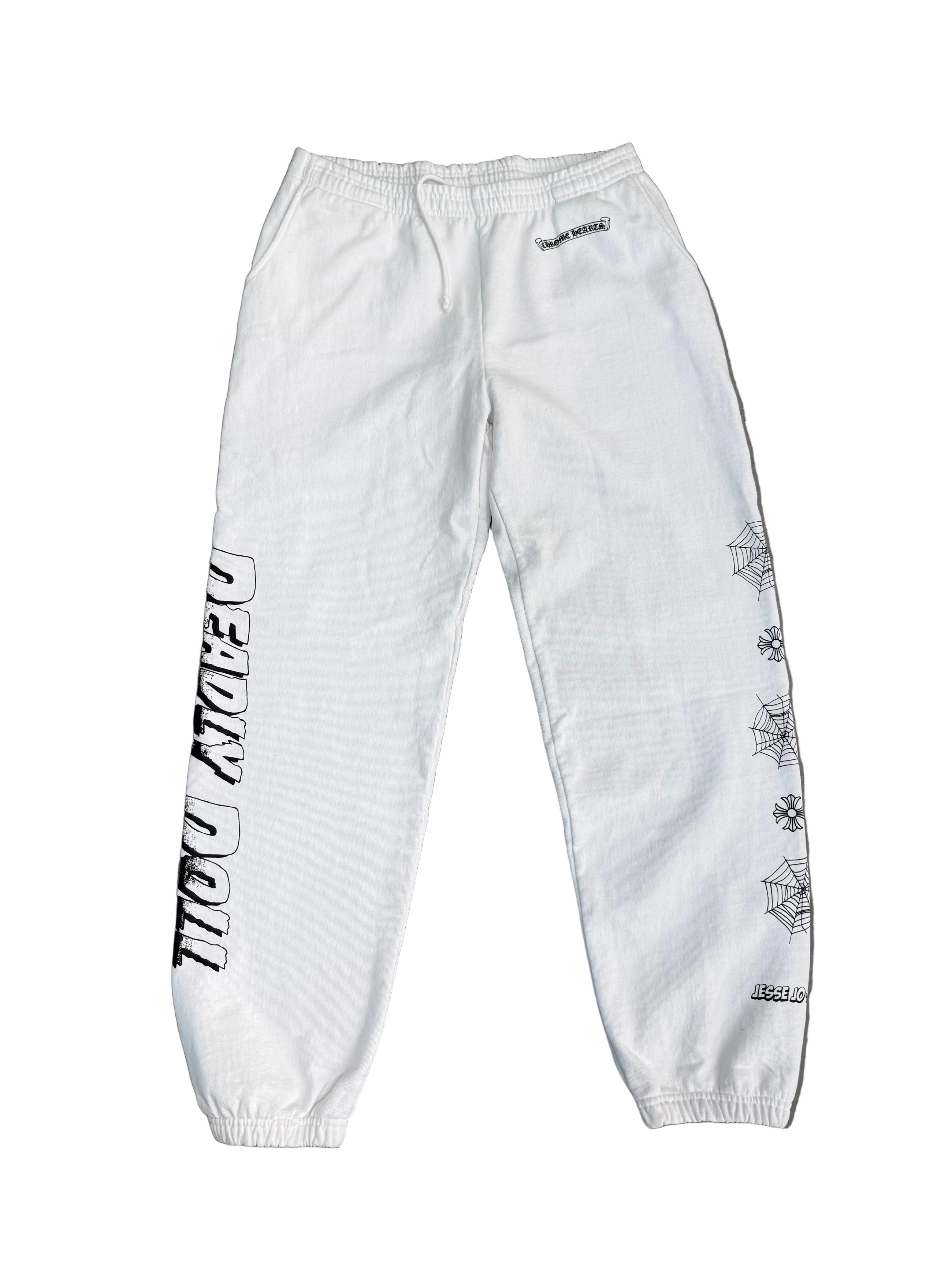 CHROME HEARTS DEADLY DOLL MIAMI WHITE SWEATPANTS