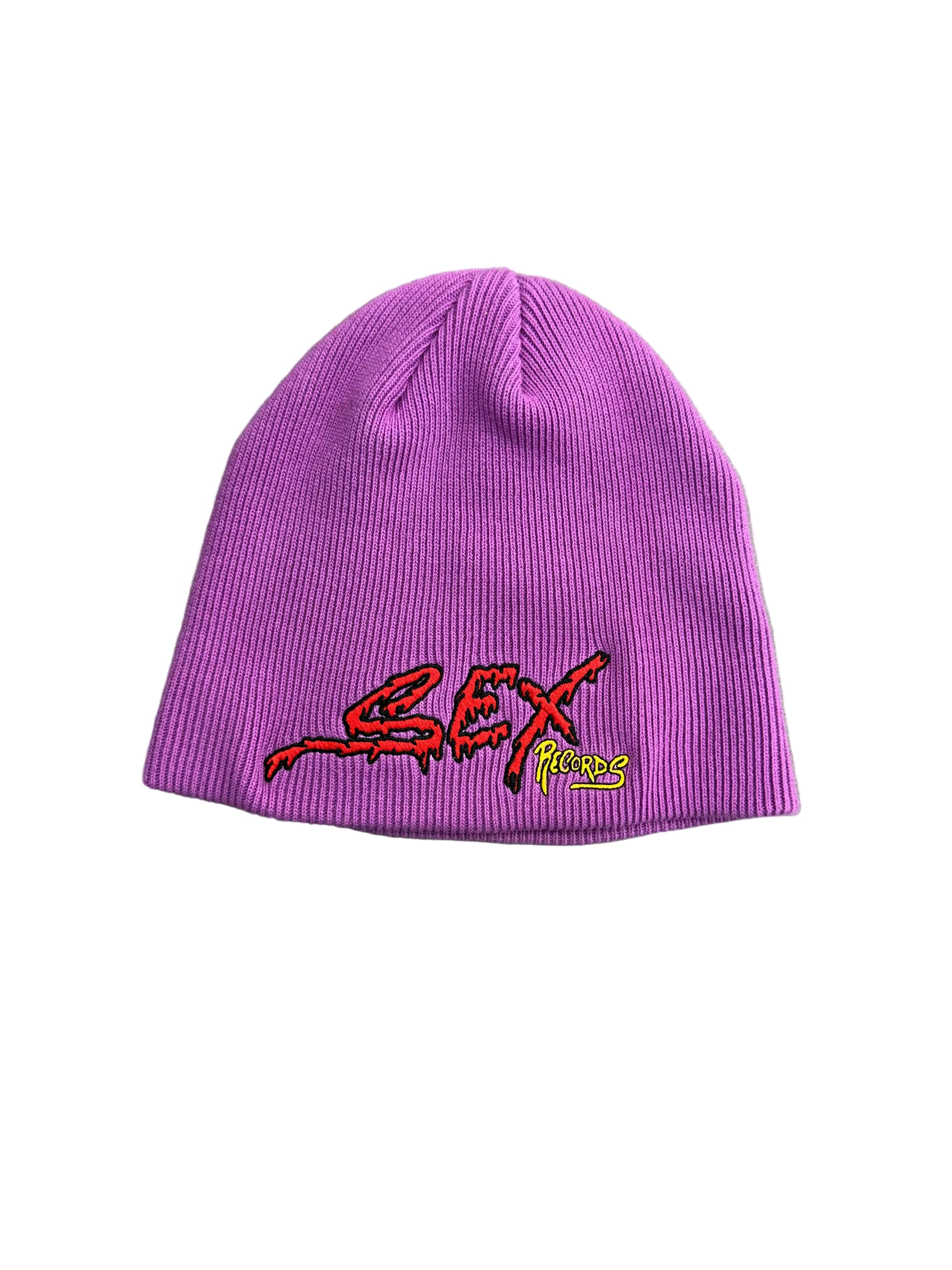 CHROME HEARTS SEX RECORDS PURPLE BEANIE