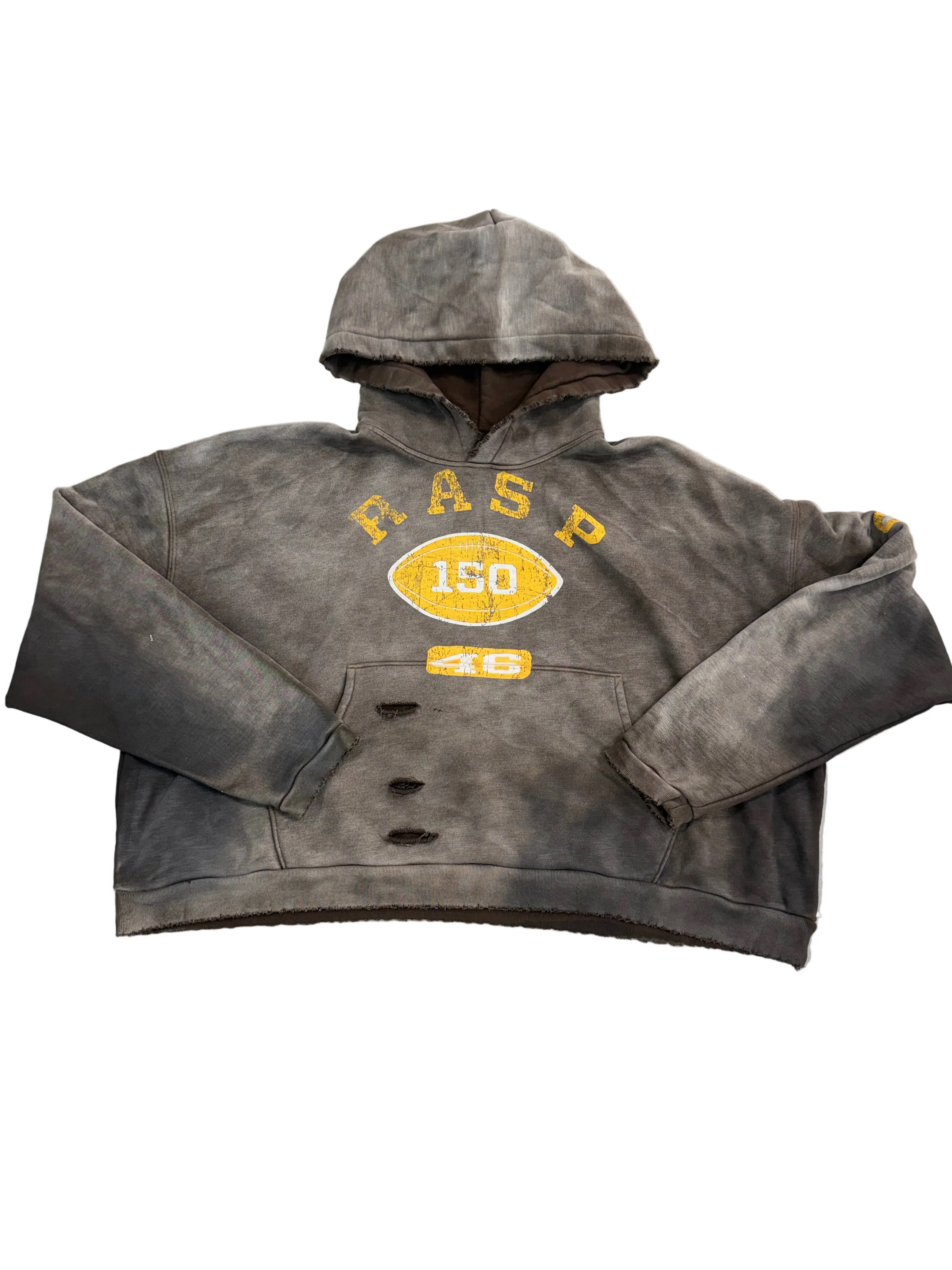 GOLD+VINTAGE GALLERY RASPBERRY HILLS BROWN FOOTBALL HOODIE
