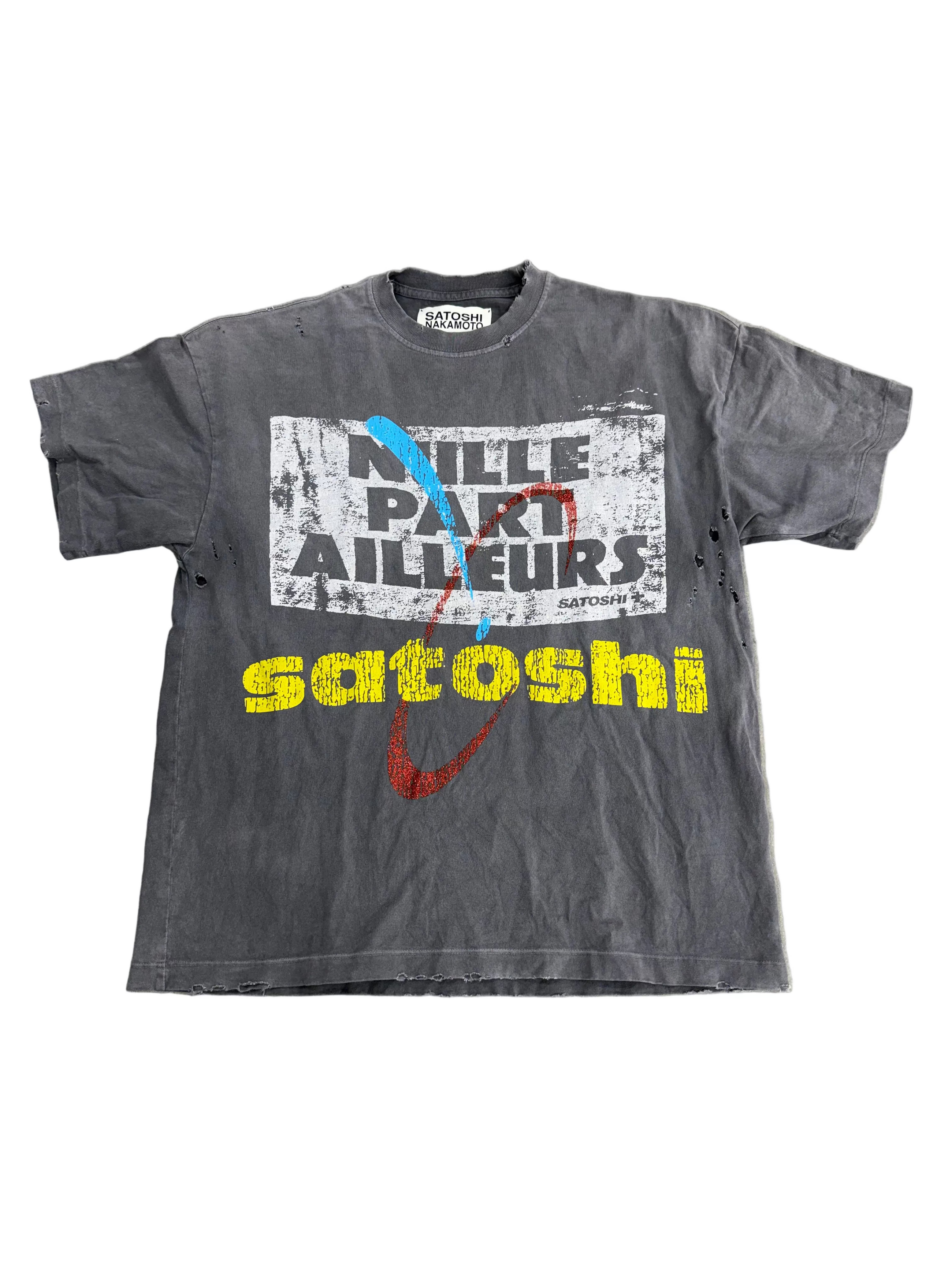SATOSHI NAKAMOTO EVERYWHERE AND NOWHERE TEE