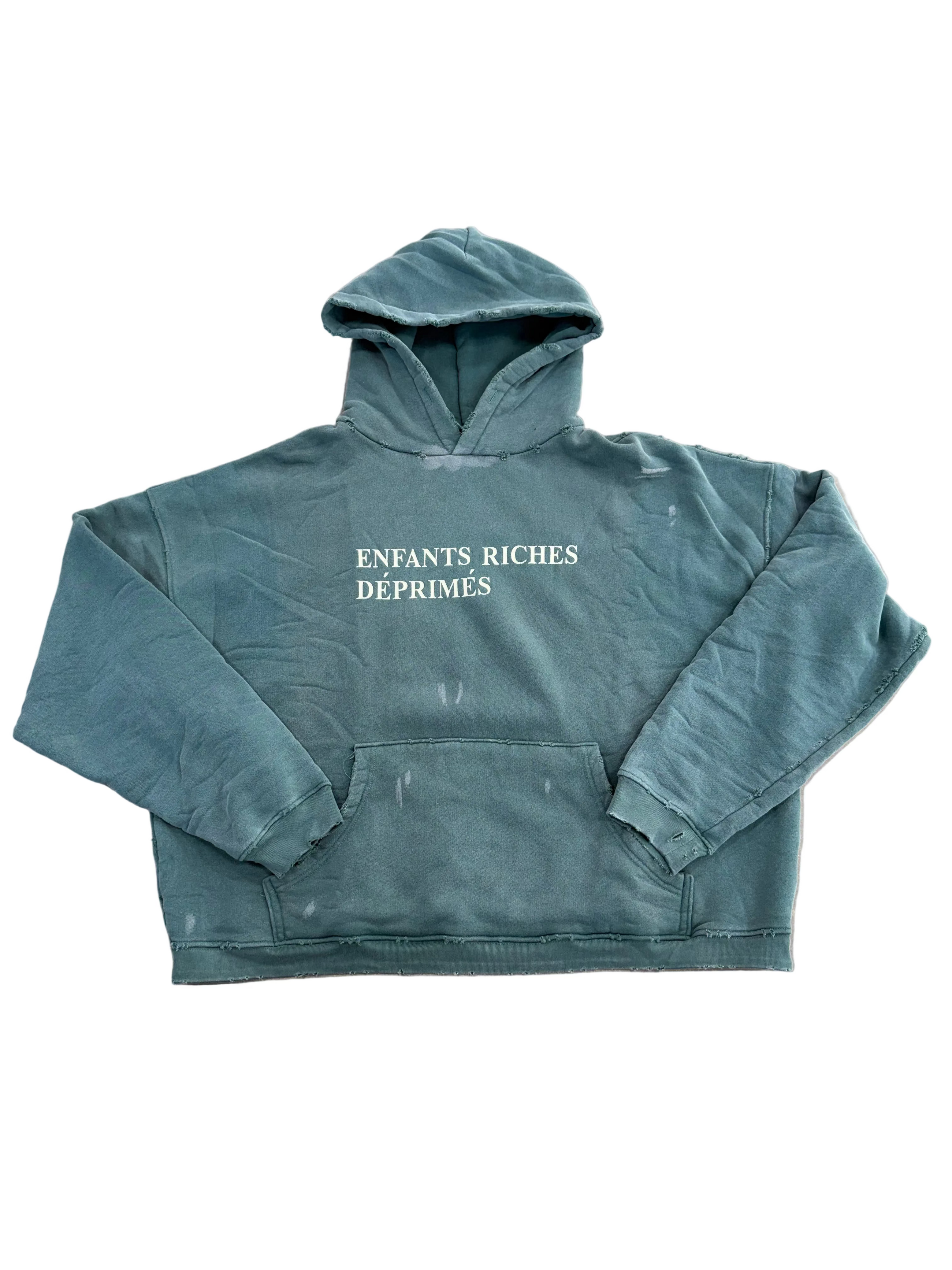 ENFANTS RICHES DEPRIMES CLASSIC LOGO GREEN HOODIE