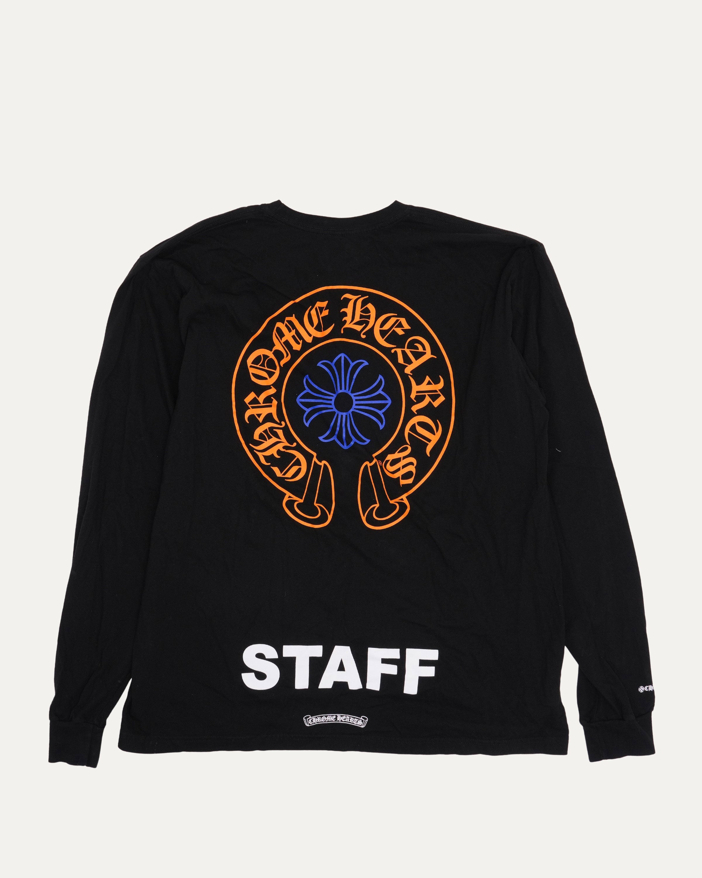 CHROME HEARTS ORANGE BLUE STAFF LONGSLEEVE TEE