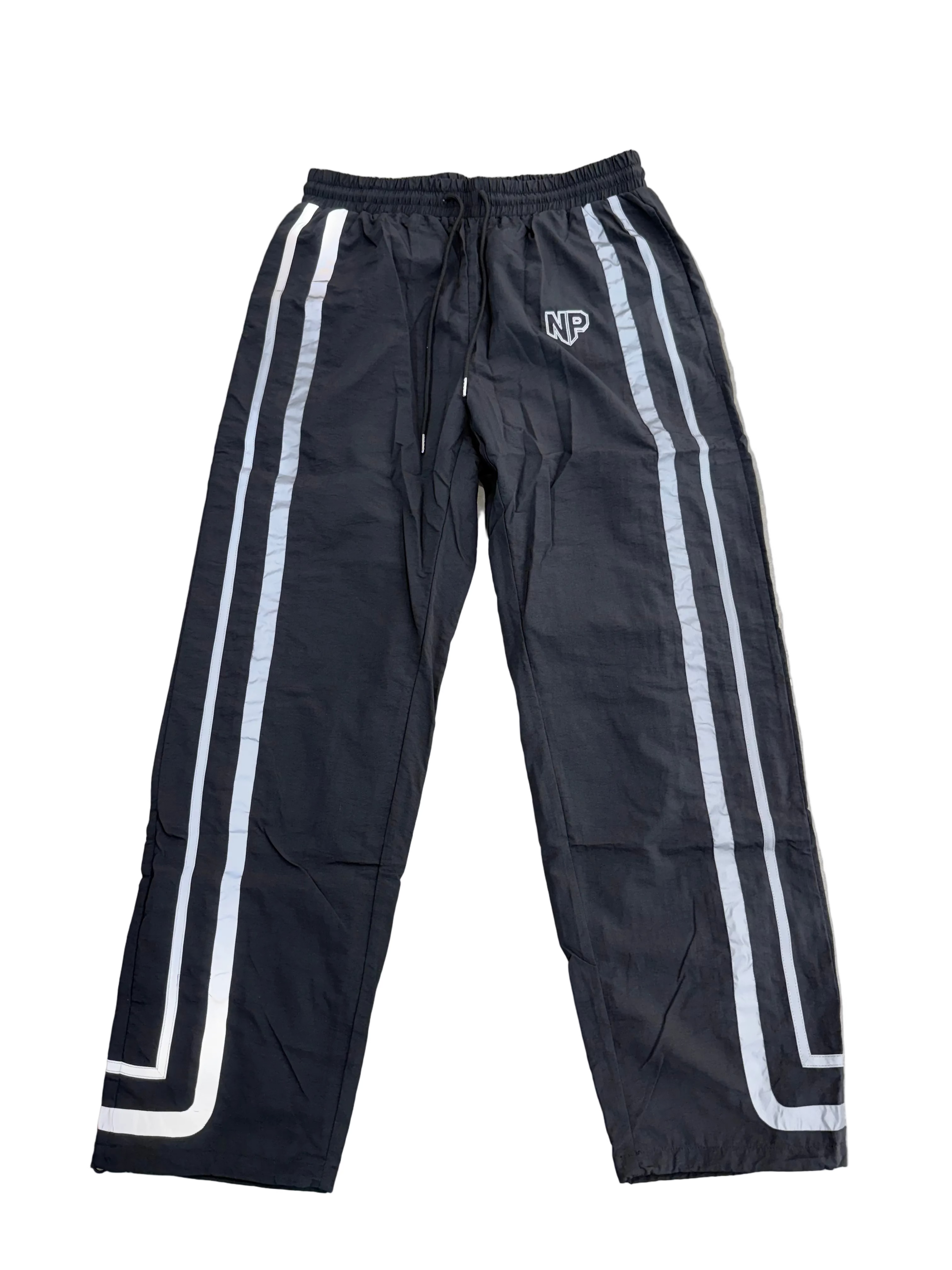 N’OUBLIE PAS BLACK REFLECTIVE TRACK PANTS