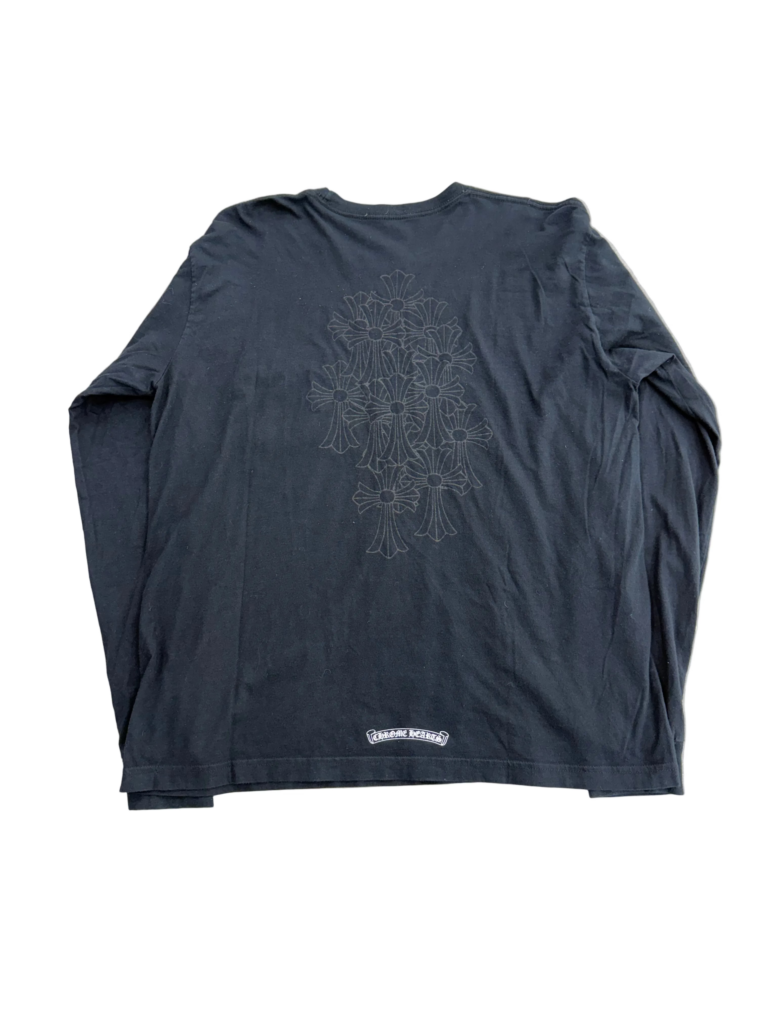 CHROME HEARTS CEMETERY CROSS POCKET LONGSLEEVE TEE