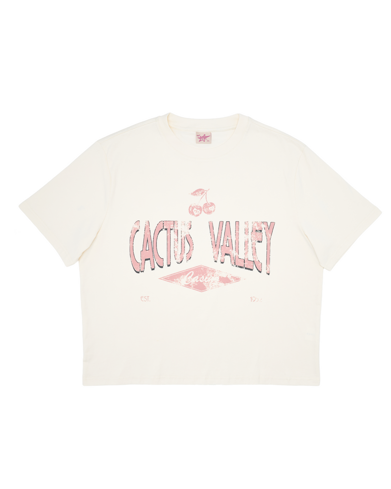 CACTUS VALLEY CHERRY TEE WHITE