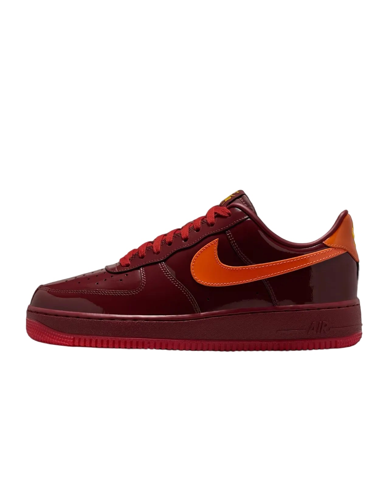 NIKE AF1 LOW DARK TEAM RED AND SAFETY ORANGE SNEAKERS