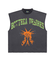 BOTTEGA DESIRES ‘UNRULY DESIRES’ SLEEVELESS TEE BLACK