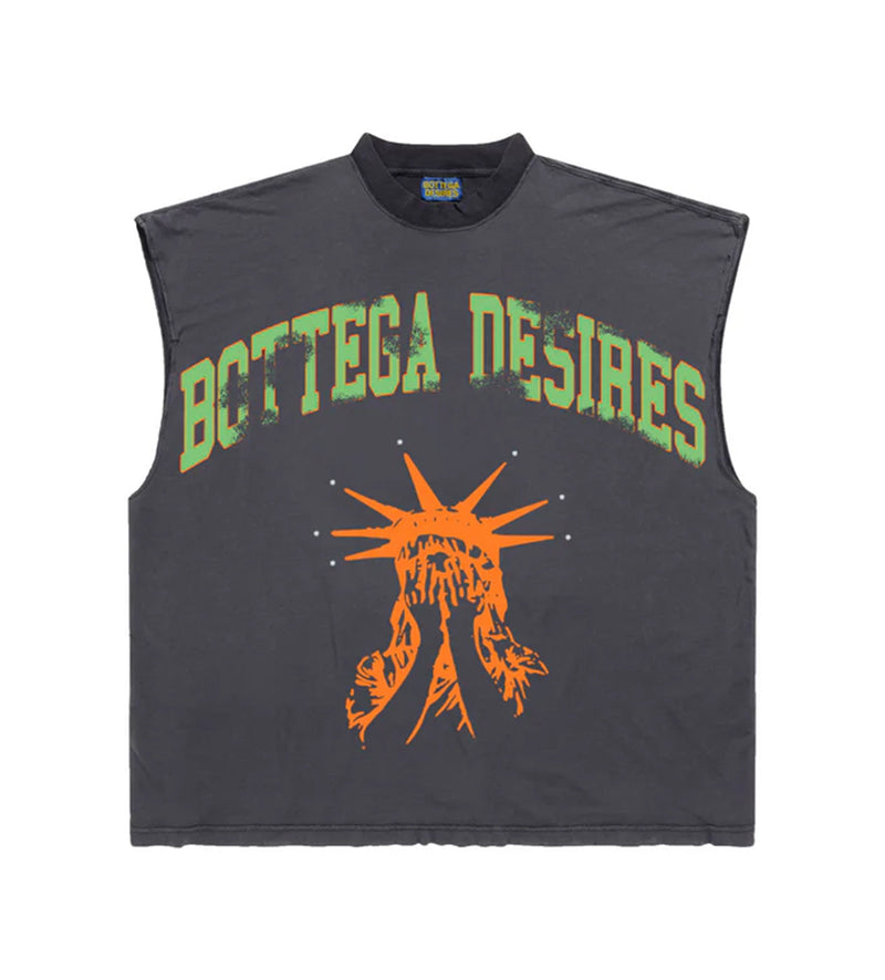 BOTTEGA DESIRES ‘UNRULY DESIRES’ SLEEVELESS TEE BLACK