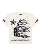 HELLSTAR TORN GLITTER TEE WHITE