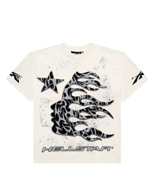 HELLSTAR TORN GLITTER TEE WHITE