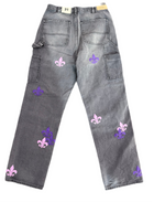 MNML ULTRA BAGGY FLEUR DOUBLE KNEE PANTS GREY