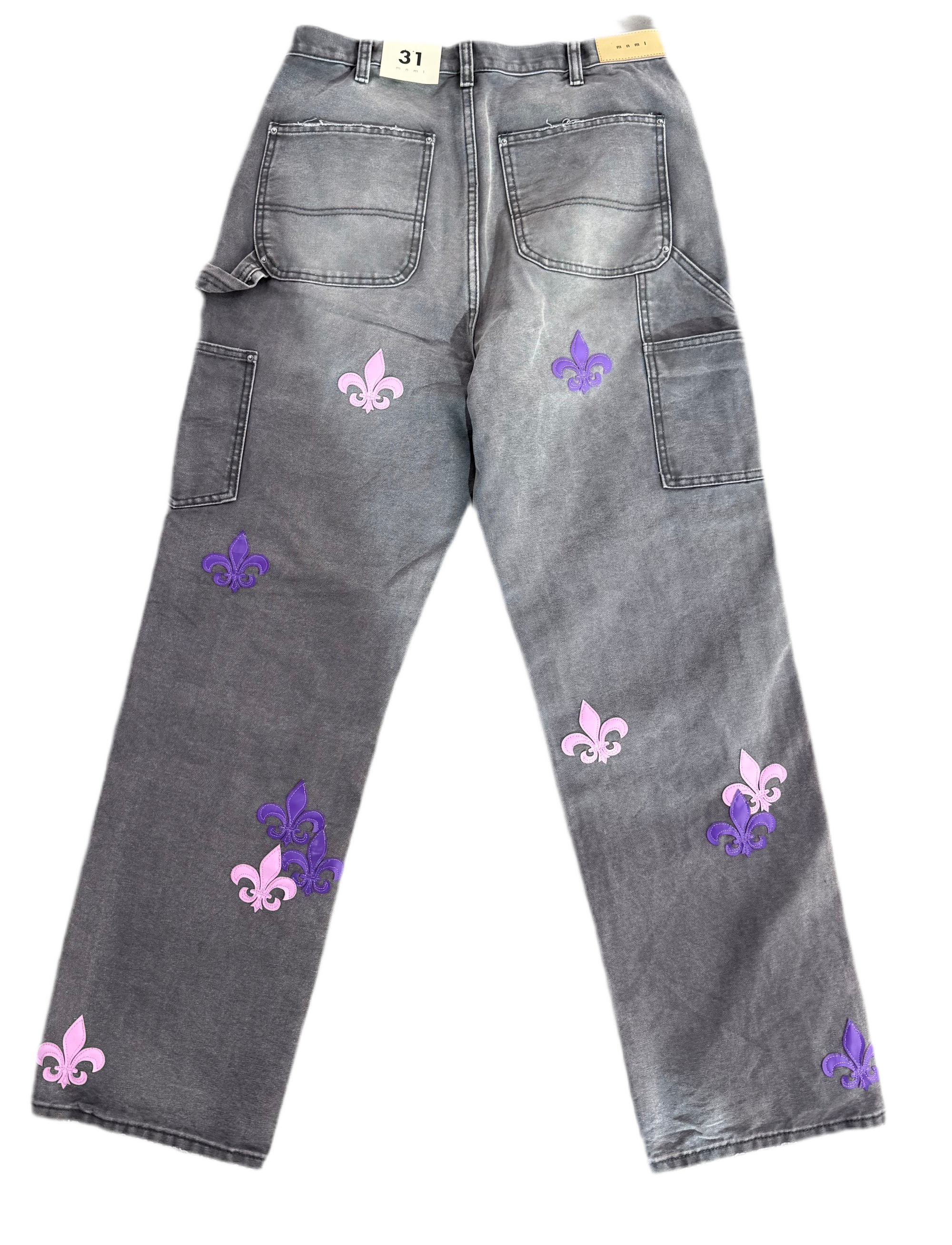 MNML ULTRA BAGGY FLEUR DOUBLE KNEE PANTS GREY