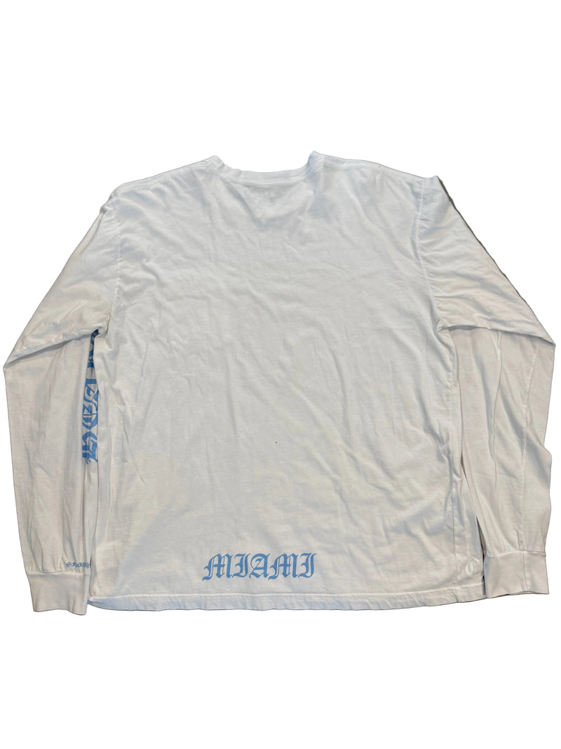 CHROME HEARTS BLUE NECK LOGO MIAMI LONG SLEEVE TEE