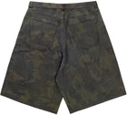 GOLD+VINTAGE GALLERY RASPBERRY HILLS 'CAMO' LEATHER SHORTS