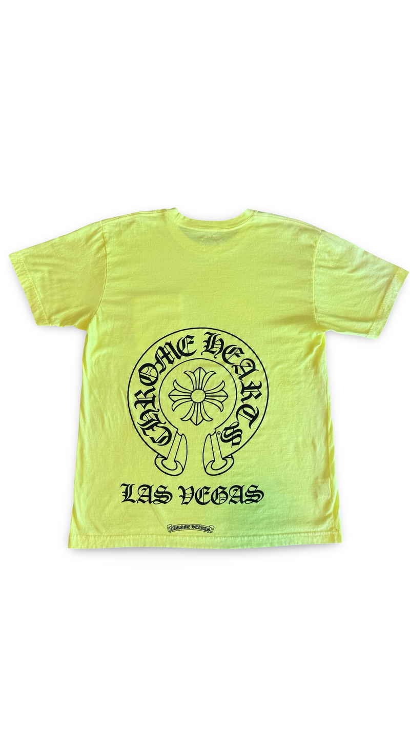 CHROME HEARTS LAS VEGAS NEON YELLOW POCKET TEE