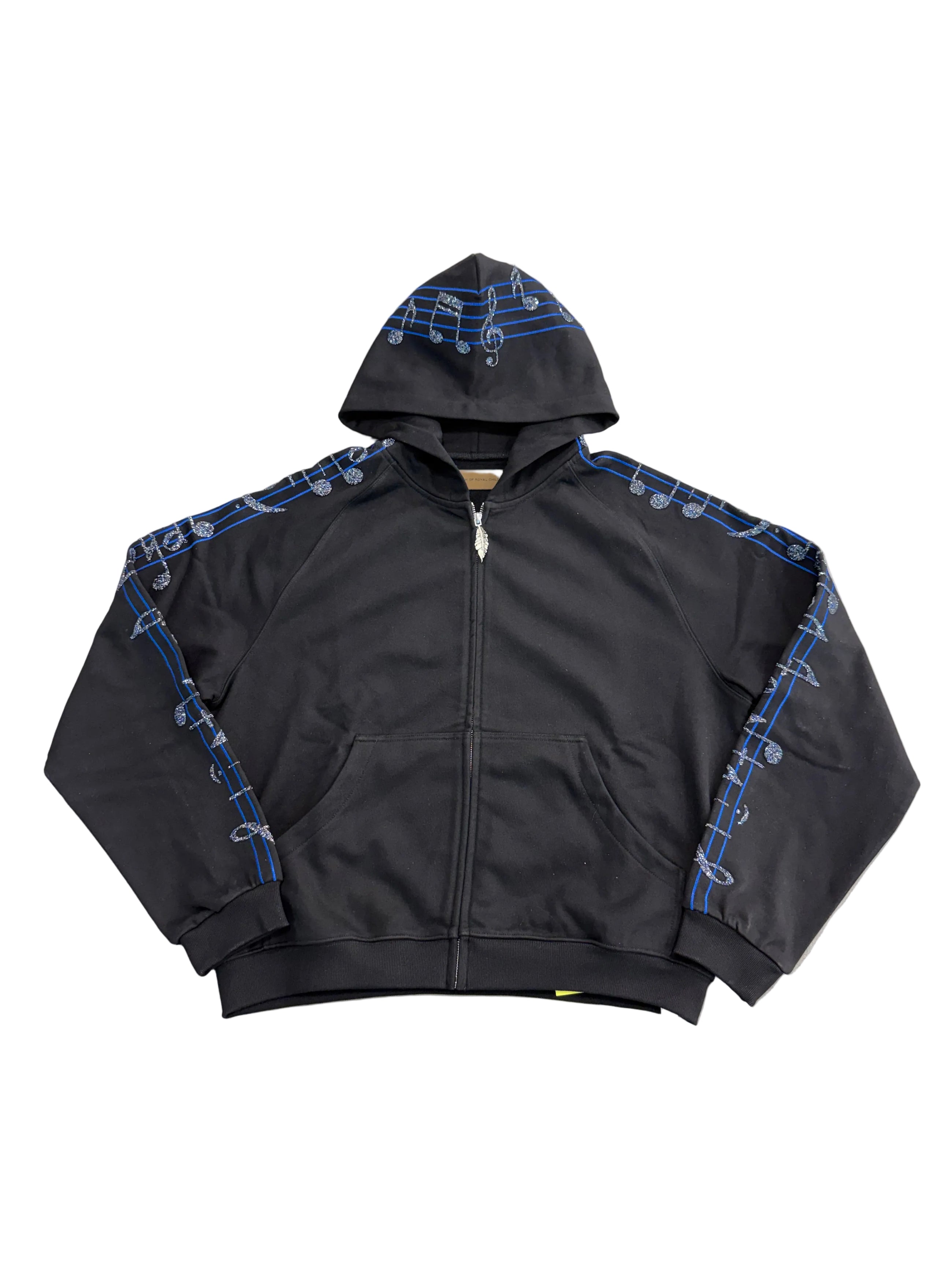 BIRTH OF ROYAL CHILD BLACK MELODY ZIP UP HOODIE