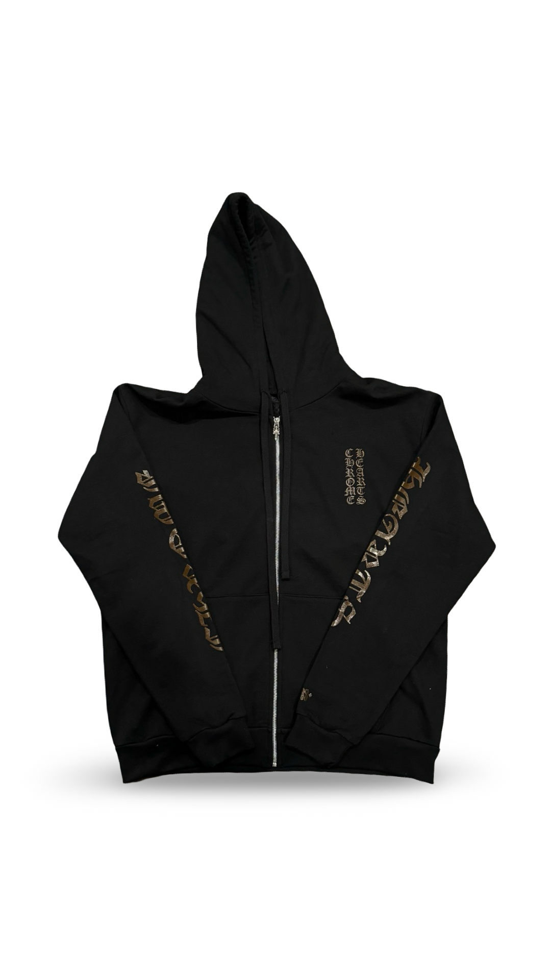 CHROME HEARTS BROWN GLITTER 1988 BLACK ZIP UP HOODIE