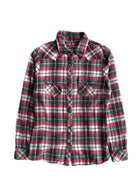 CHROME HEARTS RED PLAID CROSS PATCH FLANNEL