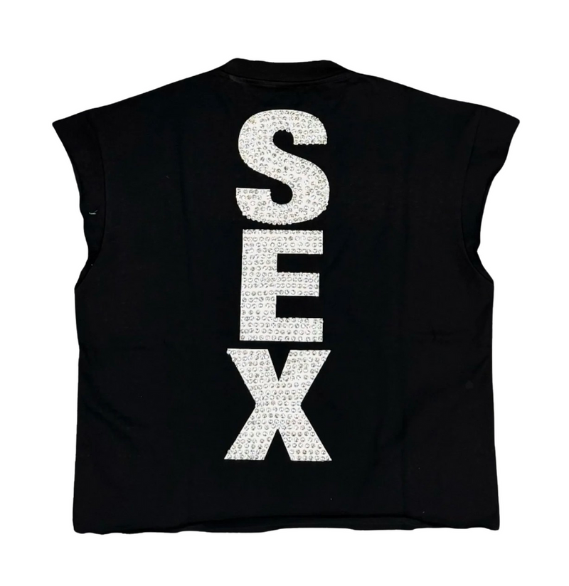 MATIÈRE DE DÈSIRS 'MADONNA' BLACK CUTOFF TEE