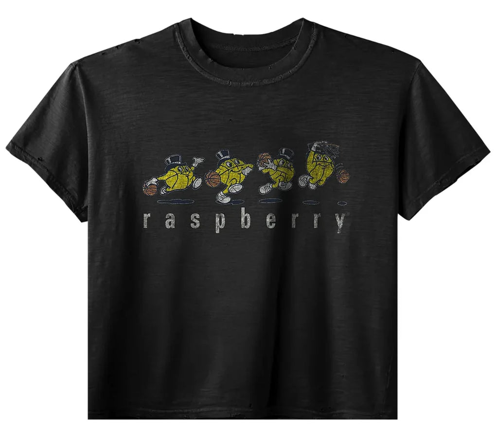 GOLD + VINTAGE GALLERY RASPBERRY HILLS 'SPRINT' BLACK TEE