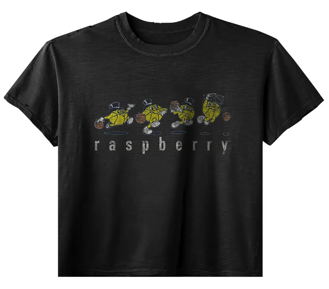 GOLD + VINTAGE GALLERY RASPBERRY HILLS 'SPRINT' BLACK TEE