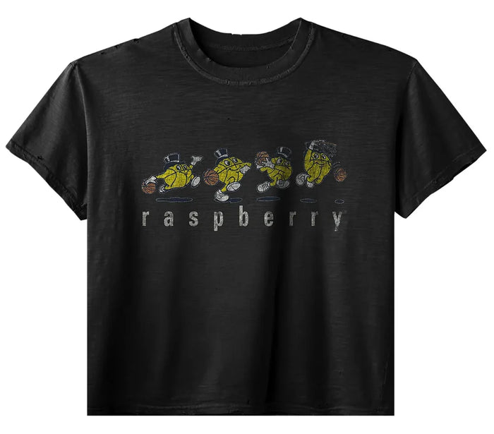 GOLD + VINTAGE GALLERY RASPBERRY HILLS 'SPRINT' BLACK TEE