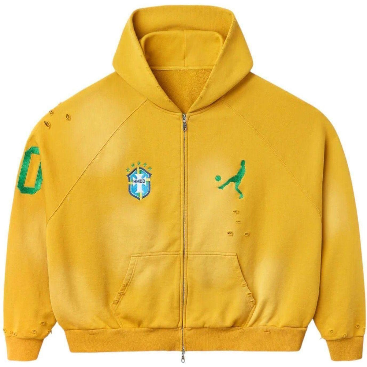 Happy Memories Don't Die HMDD Brasil Zip Up Hoodie Gold