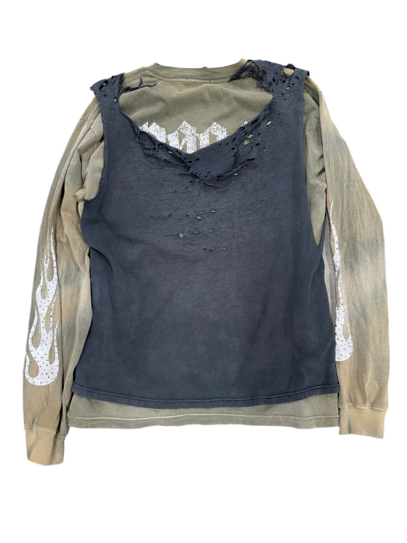 BOSSI DISTRESSED DOUBLE LAYER TEE