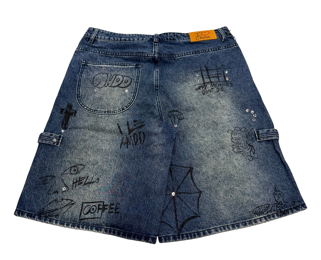 HAPPY MEMORIES DON'T DIE HMDD 'GRAFFITI' JORTS