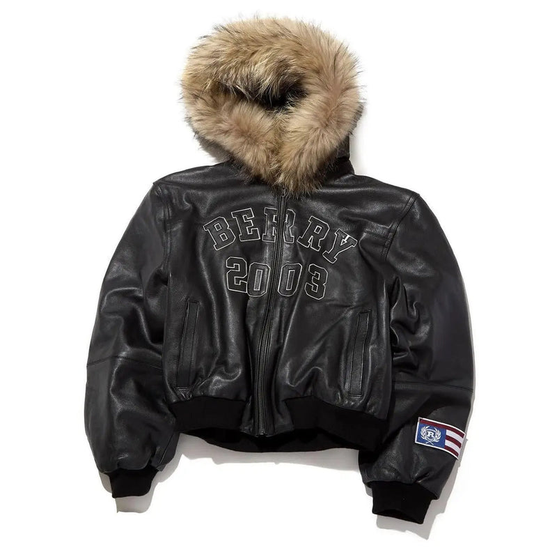 GOLD+VINTAGE GALLERY RASPBERRY HILLS BERRY FUR JACKET