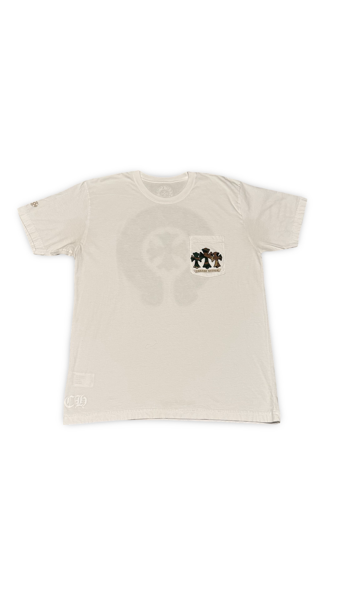 CHROME HEARTS CAMO HORSESHOE POCKET TEE