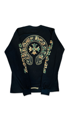 CHROME HEARTS HORSESHOE LONG SLEEVE CAMO Black Tee