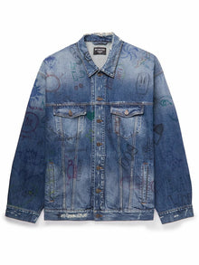 BALENCIAGA SCRIBBLE OVERSIZED DENIM JACKET