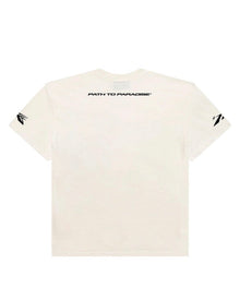 HELLSTAR TORN GLITTER TEE WHITE