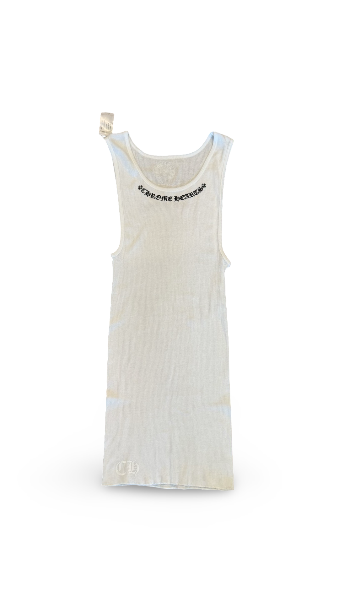 CHROME HEARTS SCROLL LOGO TANK WHITE